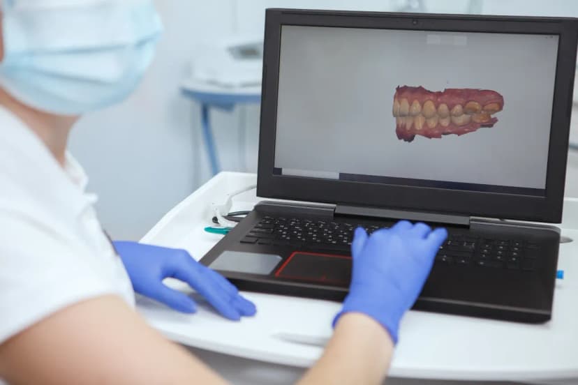 cropped-shot-dentist-examining-3d-jaw-model-her-computer